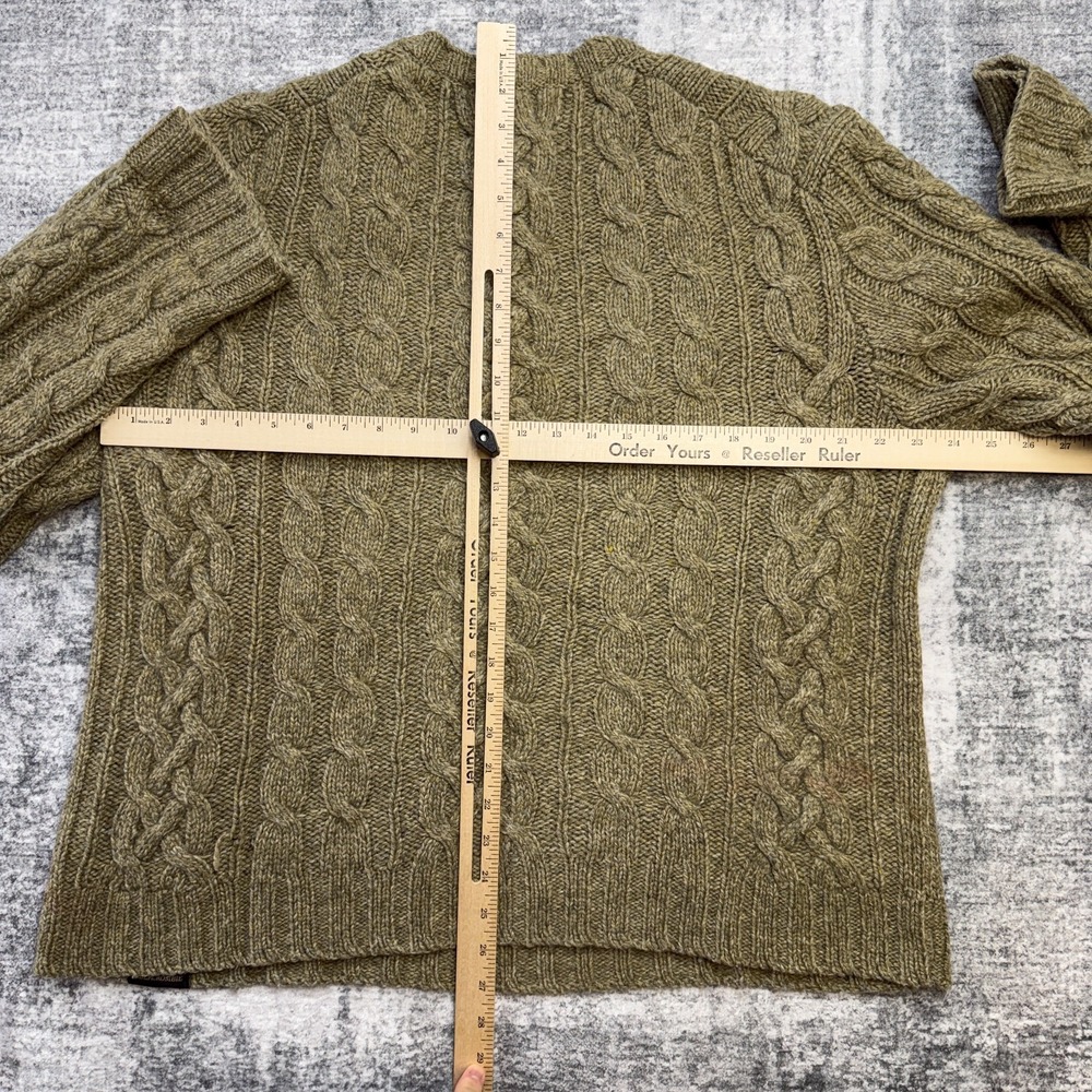 VTG Abercrombie & Fitch Sweater Mens Large Hazel Cable Knit Wool Fisherman Y2K - Picture 12 of 14